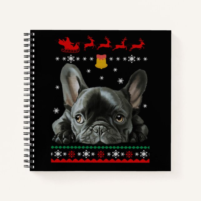 French Bulldog | Merry Christmas With Frenchie Notebook (Front)