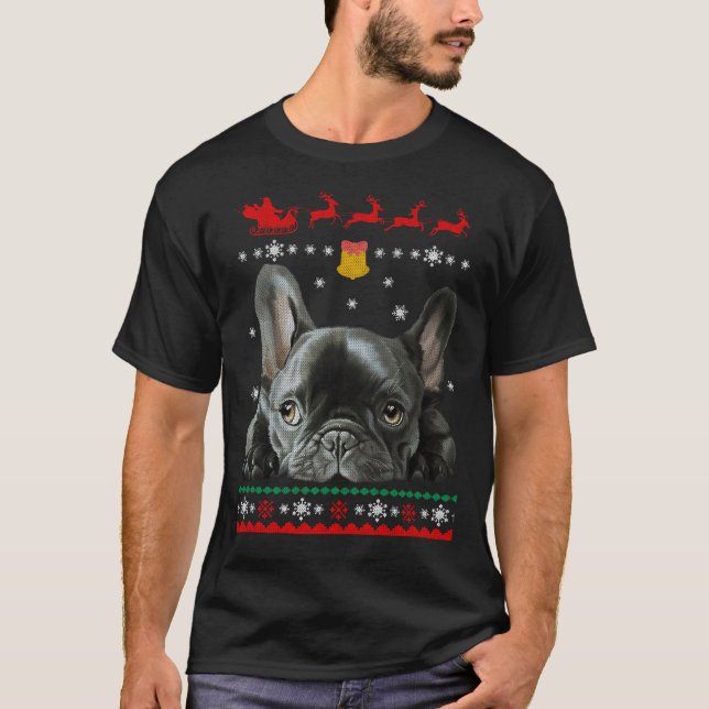 French Bulldog | Merry Christmas With Frenchie T-Shirt (Front)