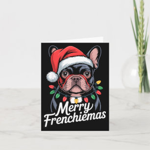 French Bulldog Merry Frenchiemas Santa Hat Christm Card