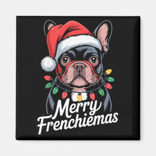 French Bulldog Merry Frenchiemas Santa Hat Christm Magnet