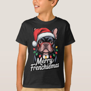 French Bulldog Merry Frenchiemas Santa Hat Christm T-Shirt