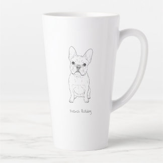 French Bulldog Minimalist Line Art - Front and Bac Latte Mug