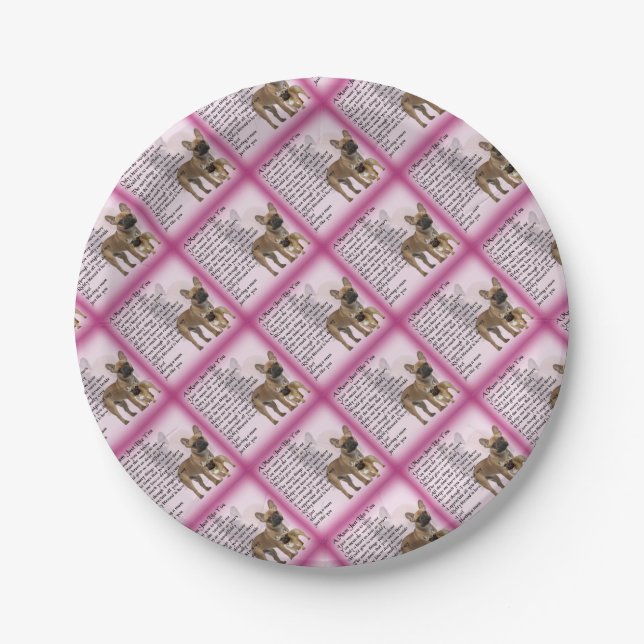 French Bulldog  Mom Poem Paper Plate (Front)