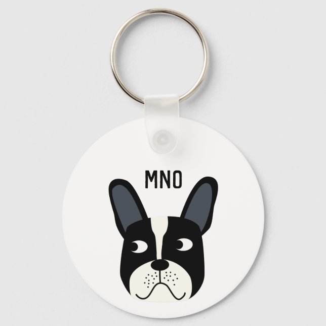 French Bulldog Monogram Key Ring (Front)
