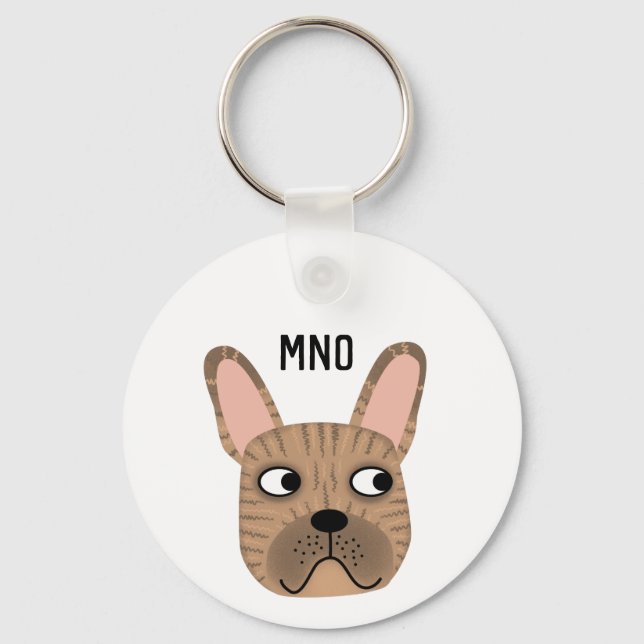 French Bulldog Monogram Key Ring (Front)