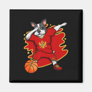 French Bulldog Montenegro Basketball Fan Jersey  Magnet
