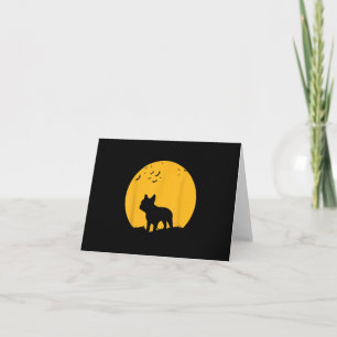 french bulldog moon  halloween inspired design card