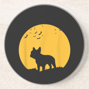 French Bulldog Moon Halloween Inspired Design Coaster