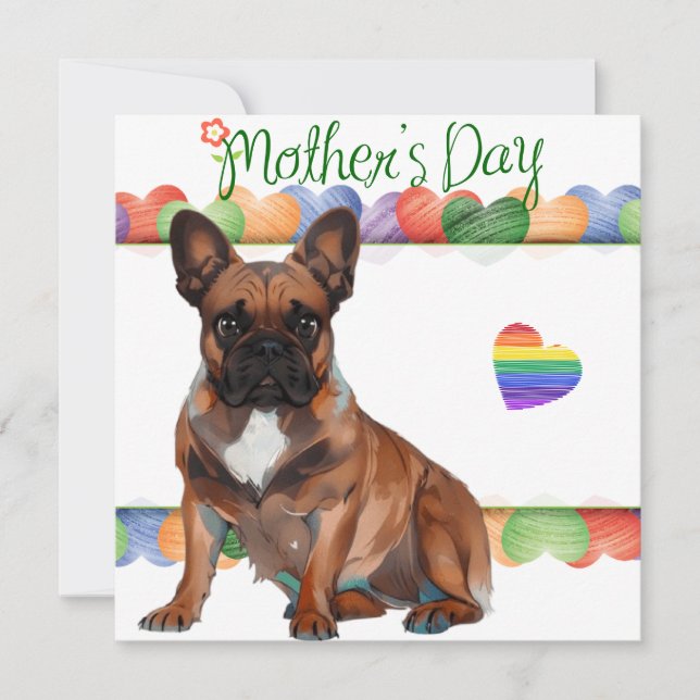 French Bulldog Mother's Day French Bulldog Invitation (Front)
