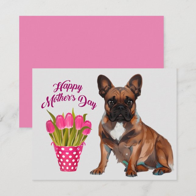 French Bulldog Mother's Day French Bulldog Invitation (Front/Back)