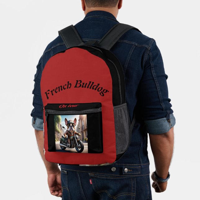 French Bulldog Motorcycle Father's Day Bulldog Printed Backpack (Insitu (Model))