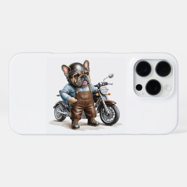 French Bulldog Motorcycle iPhone Case (Back Horizontal)