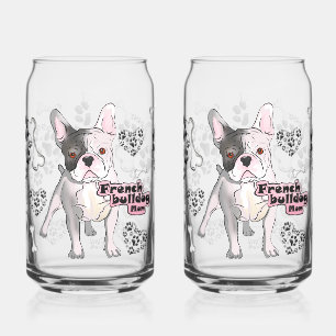 French Bulldog Mum   Bones & Hearts  Can Glass