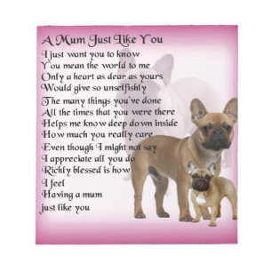 French Bulldog  Mum Poem Notepad