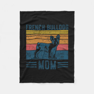 French Bulldog Mum - Vintage French Bulldog Mum Fleece Blanket