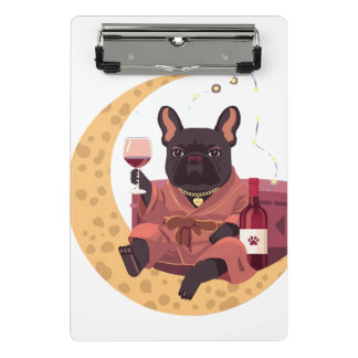French Bulldog Mum Wine Night Mini Clipboard