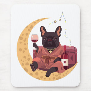 French Bulldog Mum Wine Night Mouse Pad