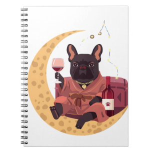 French Bulldog Mum Wine Night Notebook