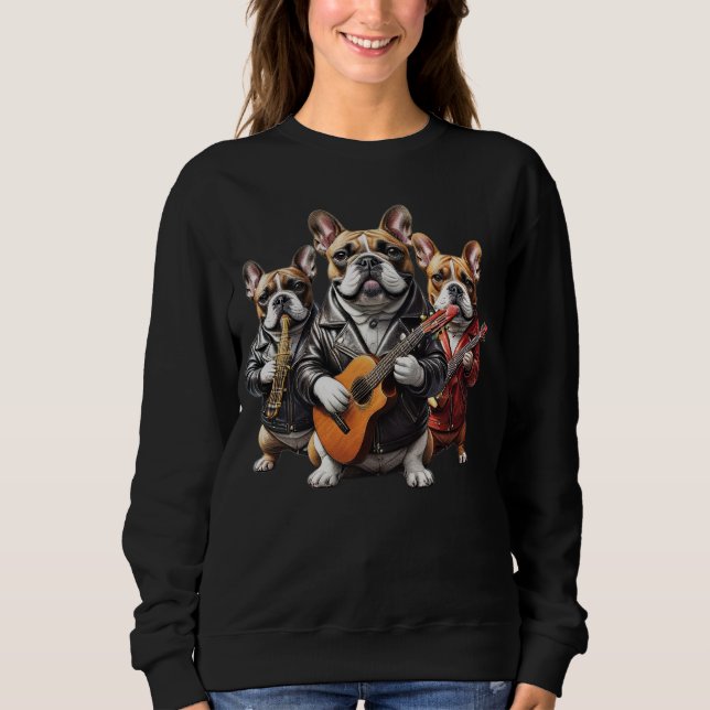 French Bulldog musician Sweatshirt (Front)