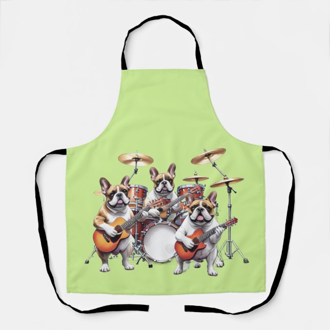 French Bulldog Musikband Französische Bulldoggen Apron (Front)