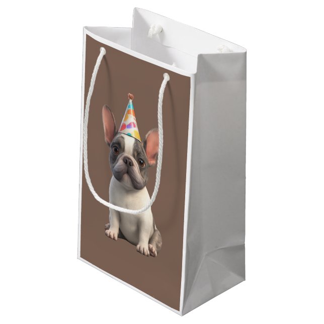 French Bulldog Napkins Small Gift Bag (Back Angled)