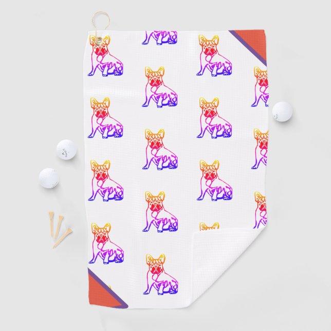 French Bulldog Neon French Bulldog Golf Towel (InSitu)