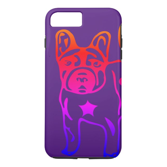 French Bulldog Neon Heart French Bulldog Case-Mate iPhone Case (Back)