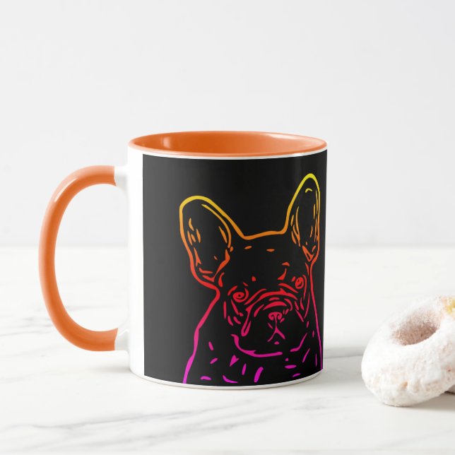 French Bulldog Neon Heart French Bulldog Mug (With Donut)