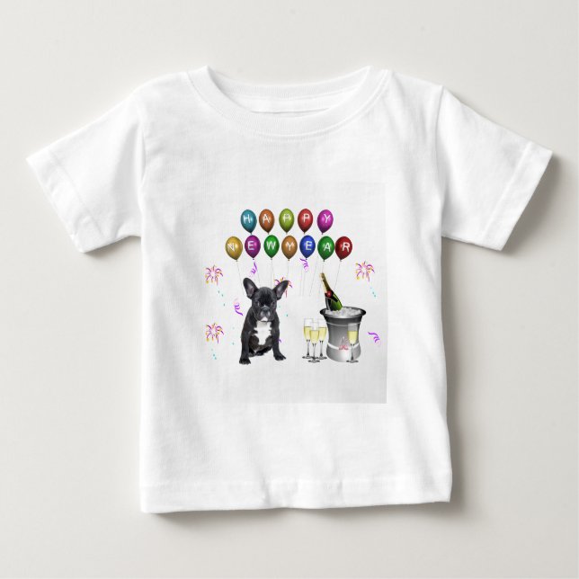 French Bulldog New Year Baby T-Shirt (Front)