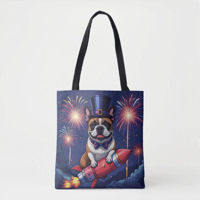 French Bulldog New Year French Bulldog Tote Bag (Front)
