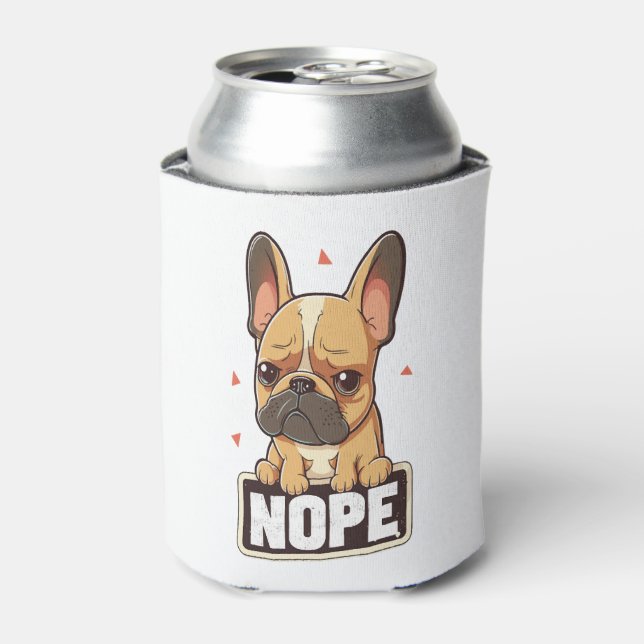 French Bulldog Nope Can Cooler (Can Front)