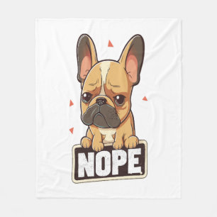 French Bulldog Nope Fleece Blanket