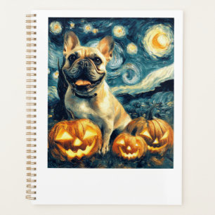 French Bulldog of van gogh starry night halloween Planner