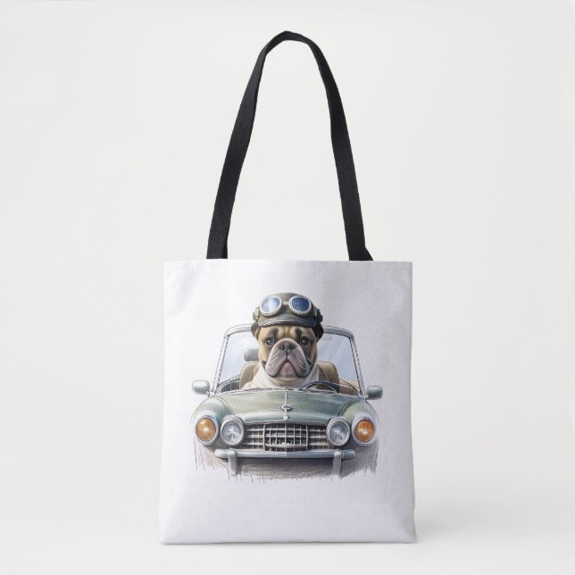 French Bulldog Oldtimer Bulldog Father's Day Tote Bag (Front)