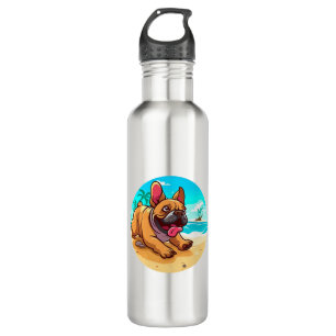 French Bulldog on a Beach 710 Ml Water Bottle
