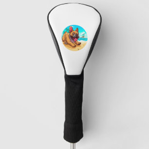 French Bulldog on a Beach Golf Head Cover