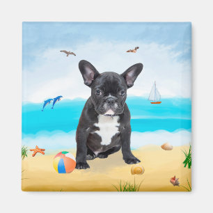 French Bulldog on Beach Magnet