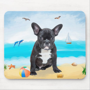 French Bulldog on Beach Mouse Pad