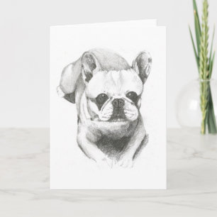 French Bulldog on blank card