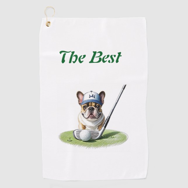 French Bulldog on golf course on vacation Towel (Front)