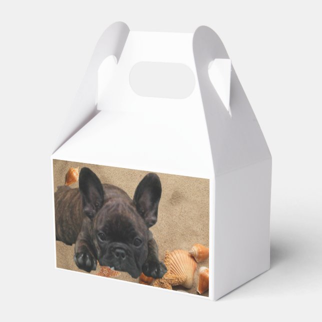 French Bulldog on the beach Favour Box (Back Side)