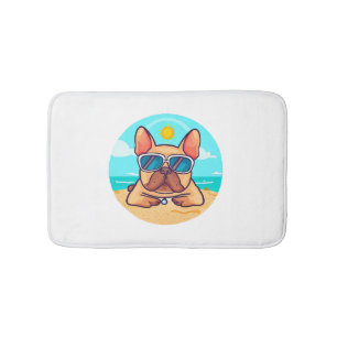 French Bulldog on Vacation Bath Mat
