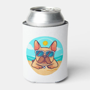 French Bulldog on Vacation Can Cooler
