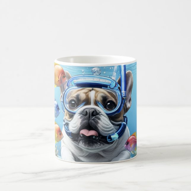 French Bulldog on vacation Coffee Mug (Center)