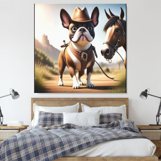 French Bulldog on Vacation in the Wild West Canvas Print