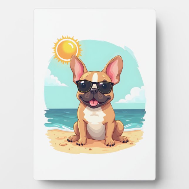 French Bulldog on Vacation Plaque (Front)