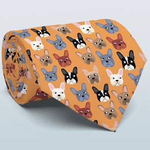French Bulldog Orange Tie