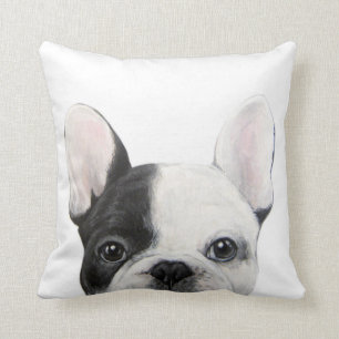 French Bulldog, original painting by miart Cushion