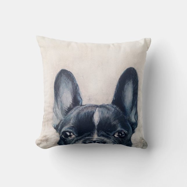 French Bulldog original painting print Cushion (Front)