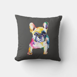 French Bulldog Original Watercolor Drawing Gift Cushion